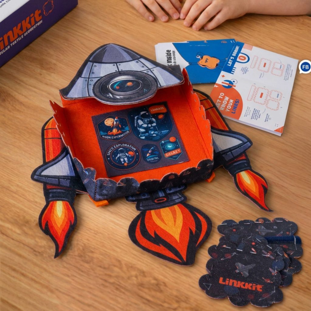 LinkKit starship small backpack textile kit with box and modular textile pieces